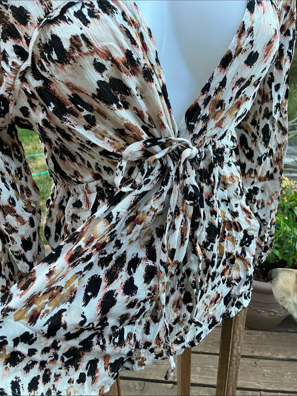 Gimicks BKE tie  waist animal print low-cut tap perfect for beach one size